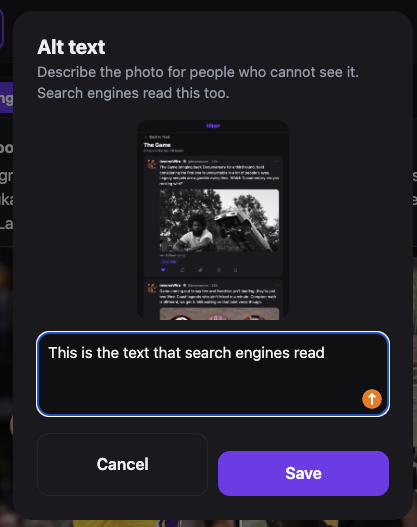 Klippr now allows you to add Alt-text to your images