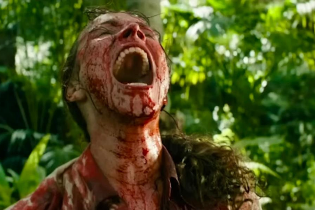 Linda Liddell after she killed a wild boar in Send Help movie.